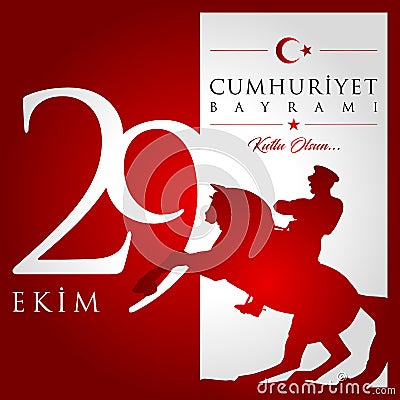 29 October, Republic Day Turkey celebration card. Vector Illustration