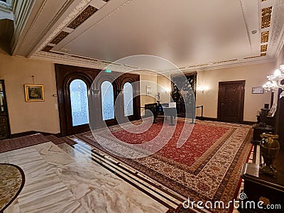 Interior of Ceausescu House, also known as Spring Palace, in Bucharest. Editorial Stock Photo