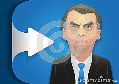 October 17, 2018 - Jair Bolsonaro. Right-wing candidate Vector Illustration