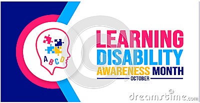 October is Learning Disability Awareness Month background template use to background Vector Illustration