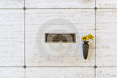 October 25 Dean Martin`s Crypt Editorial Stock Photo