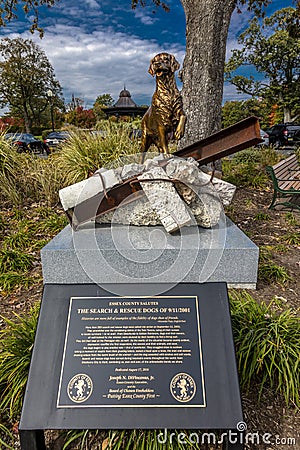 October 16, 2016 - 9/11 Memorial Eagle Rock Reservation in West Orange, New Jersey - portrays 'Search and Rescue Dogs' contributio Editorial Stock Photo