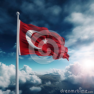 29 october Republic Day Turkey in turkish 29 ekim Cumhuriyet Bayrami. Ai Generated Stock Photo