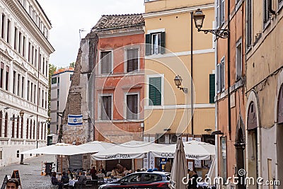 08 October 2023 - Rome - The Israel Flag On The Facade Of A Building Editorial Stock Photo