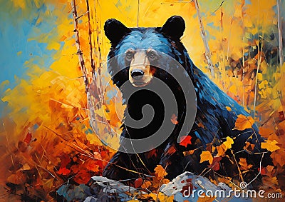 October's Fearful Beauty: A Colorful Encounter with a Majestic R Stock Photo