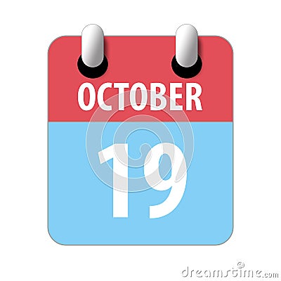 october 19th. Day 19 of month,Simple calendar icon on white background. Planning. Time management. Set of calendar icons for web Stock Photo