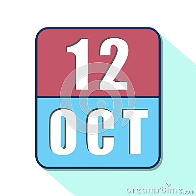 october 12th. Day 12 of month,Simple calendar icon on white background. Planning. Time management. Set of calendar icons for web Stock Photo