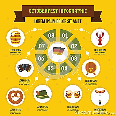 Octoberfest infographic concept, flat style Vector Illustration