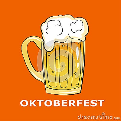 Octoberfest symbol on orange background. Vector Illustration