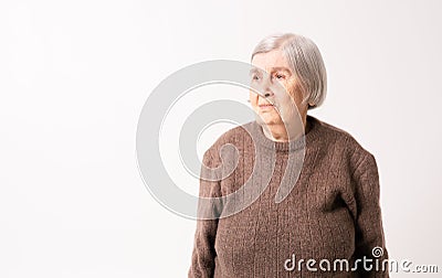 Octogenarian lady portrait. Stock Photo