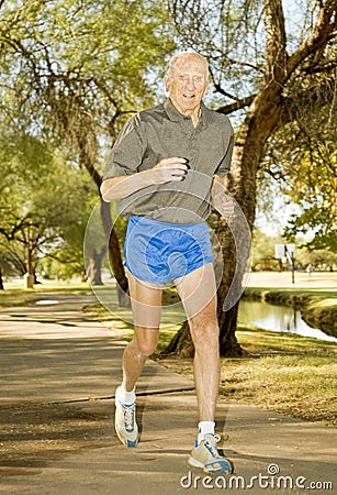 Octogenarian Runner athlete Stock Photo