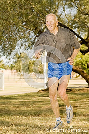 Octogenarian Runner athlete Stock Photo