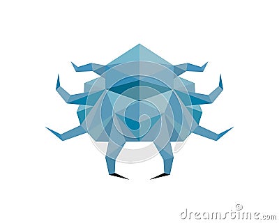 octopus creature origami 1 logo Vector Illustration