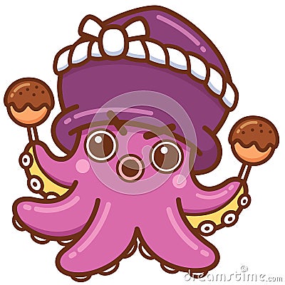 Octopus chef Vector Illustration