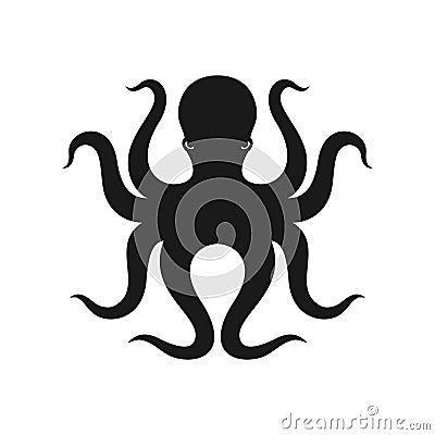 Octopus graphic icon isolated on white background Cartoon Illustration