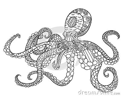 Octopus with high details. Vector Illustration