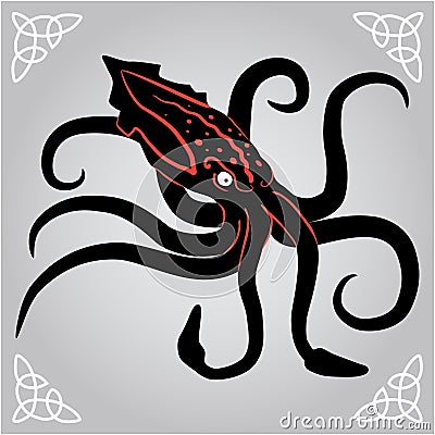 Octopus (Kraken) Vector Illustration