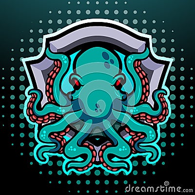 Octopus kraken mascot. esport logo design Vector Illustration