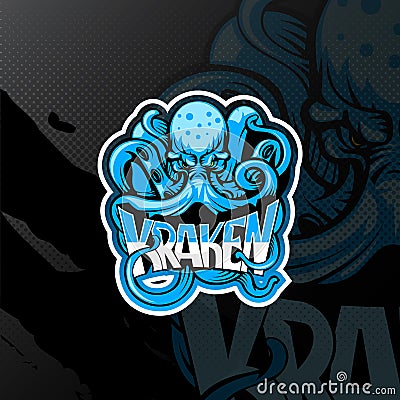 Octopus logo for esport, sport, or game team mascot. Vector Illustration