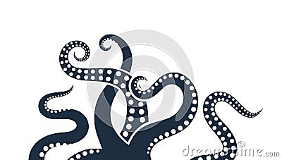 Octopus logo. Isolated octopus on white background Vector Illustration