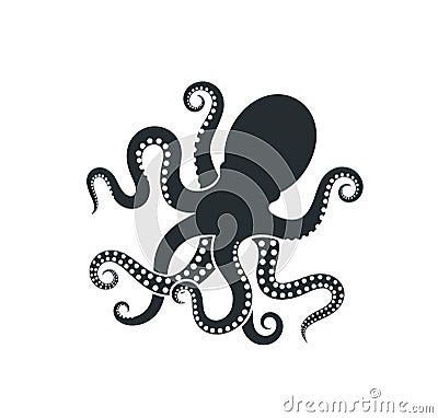 Octopus logo. Isolated octopus on white background Vector Illustration