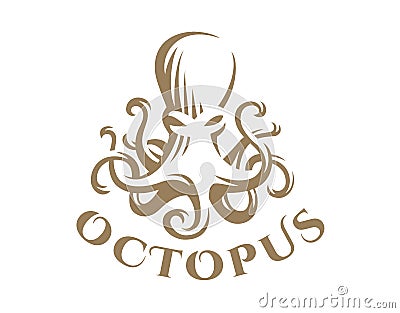 Octopus logo - vector illustration. Emblem design Vector Illustration