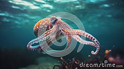 octopus in the ocean is swimming Stock Photo