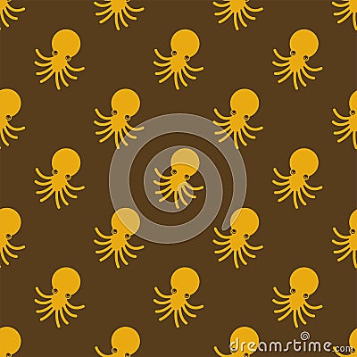 Octopus pattern seamless. Devilfish background. Poulpe vector or Vector Illustration