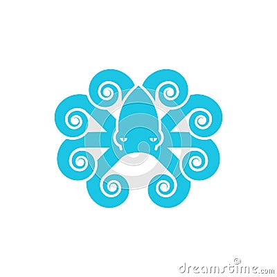 Octopus sign logo. poulpe symbol. devilfish icon. Vector illustration Vector Illustration