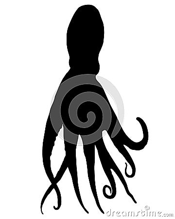 Octopus Silhouette Vector Illustration