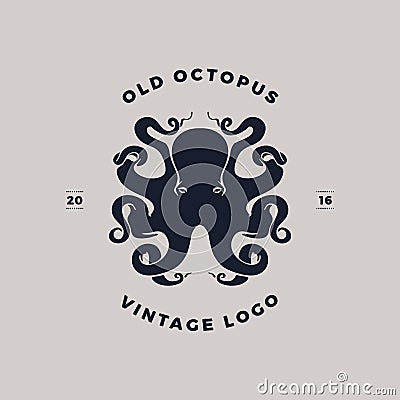 Octopus silhouette logo Vector Illustration