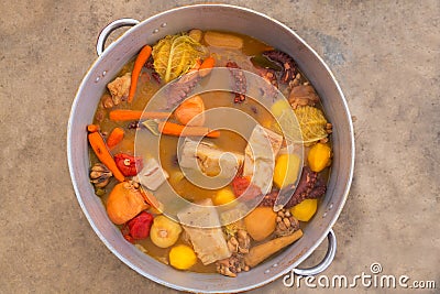 Octopus stew from mediterranean recipe Stock Photo