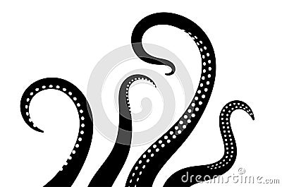 Octopus tentacle vector giant illustration monster sea creature. Octopus tentacle squid ocean icon Vector Illustration