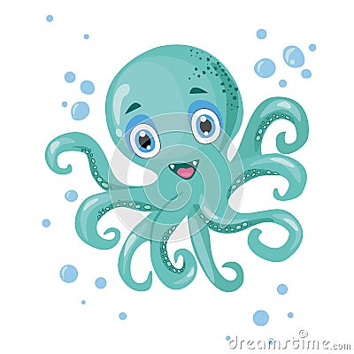 Octopus vector image with lights Vector Illustration