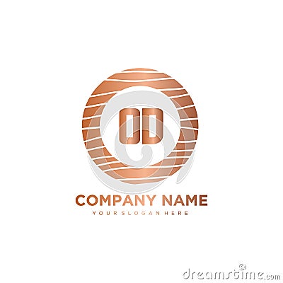 OD Initial Letter circle wood logo template vector Stock Photo