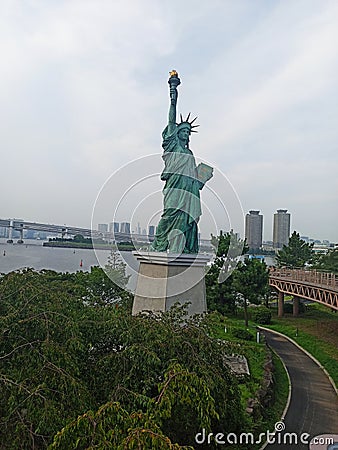 Odaiba statue of liberty replica Stock Photo