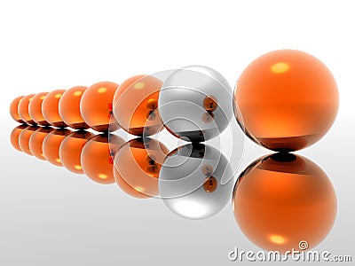 Odd Man Out Version Orange Stock Photo