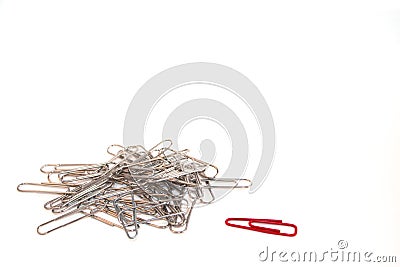 Odd One Out Paperclip Concept Stock Photo