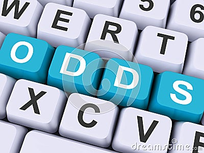 Odds Key Shows Online Possibility Or Gambling Stock Photo