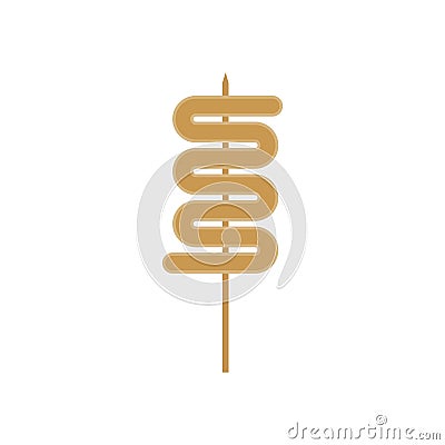 oden flat design vector illustration. odeng or fish cake. japanese and korean street food icon Vector Illustration