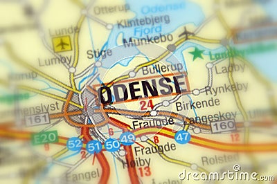 Odense, a city in Denmark. Stock Photo