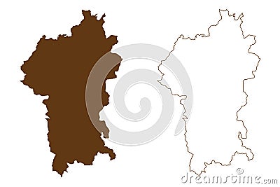 Odenwaldkreis district Federal Republic of Germany, rural district Darmstadt region, State of Hessen, Hesse, Hessia map vector Vector Illustration