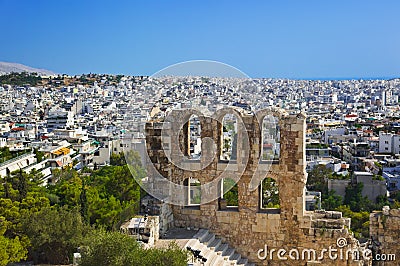 The Odeon theatre at Athens, Greece Stock Photo