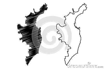 Odessa City Ukraine map vector illustration, scribble sketch City of Odesa map Vector Illustration