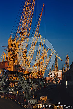 Odessa commercial port . It's the world's busiest port in terms of total shipping tonnage Editorial Stock Photo