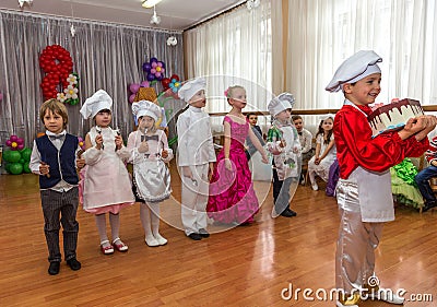 Odessa, Ukraine - March 4, 2016: children`s music groups singing Editorial Stock Photo