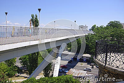 This is a pedestrian bridge in the seaside promenade of the city, popularly known as Stock Photo
