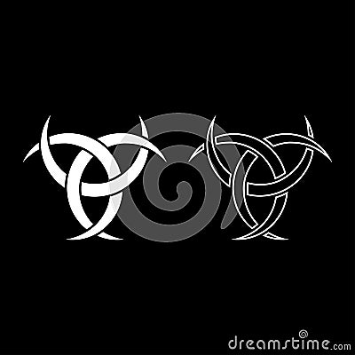 Odin horn paganism symbol icon set white color illustration flat style simple image Vector Illustration