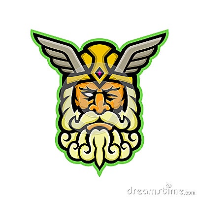 Odin Norse God Mascot Vector Illustration