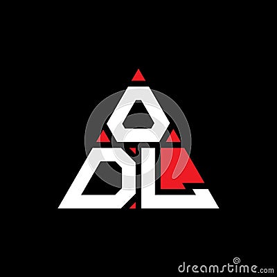 ODL triangle letter logo design with triangle shape. ODL triangle logo design monogram. ODL triangle vector logo template with red Vector Illustration